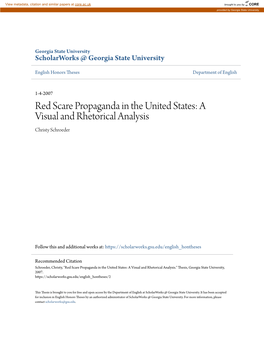 Red Scare Propaganda in the United States: a Visual and Rhetorical Analysis Christy Schroeder