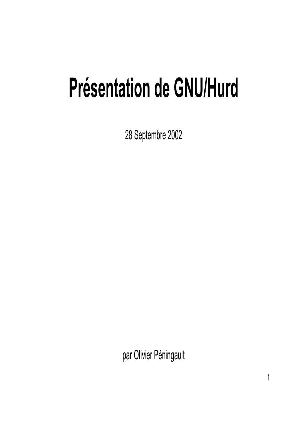 Présentation De GNU/Hurd