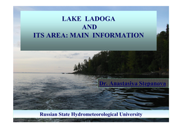 Lake Ladoga and Its Area: Main Information