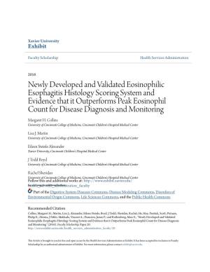 Newly Developed and Validated Eosinophilic Esophagitis Histology