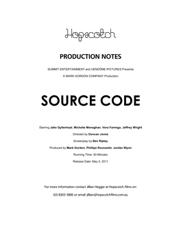 Source Code Film Production Notes