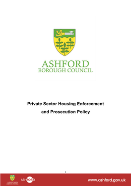 Private Sector Housing Enforcement and Prosecution Policy Master