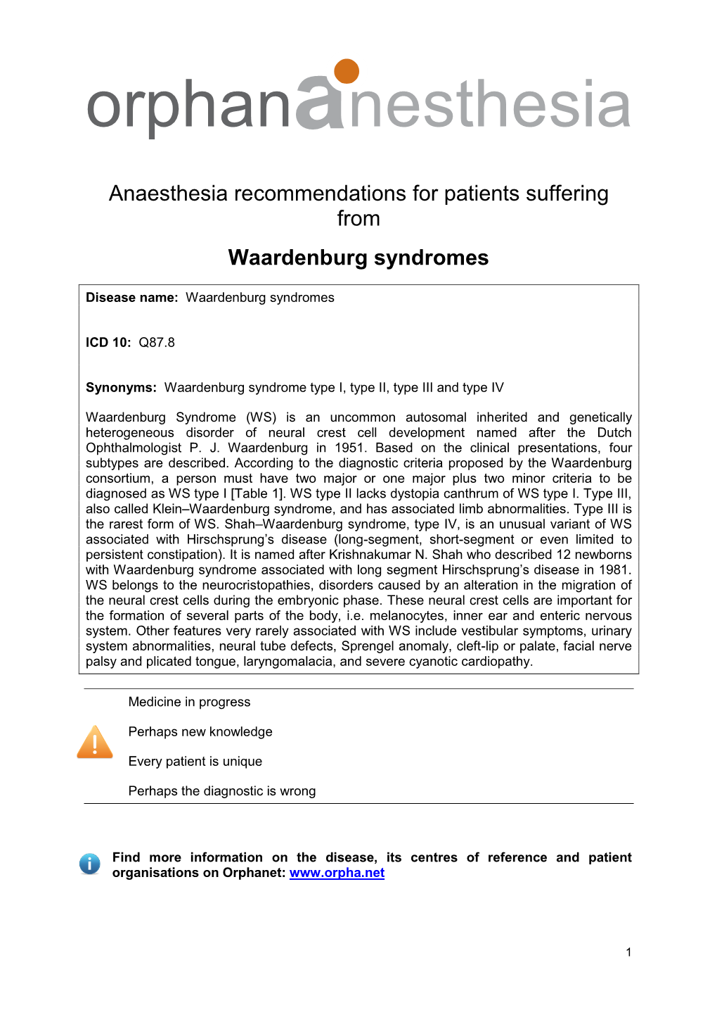 Waardenburg Syndromes