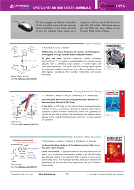 Spotlights on Our Sister Journals: Chemistryopen 5