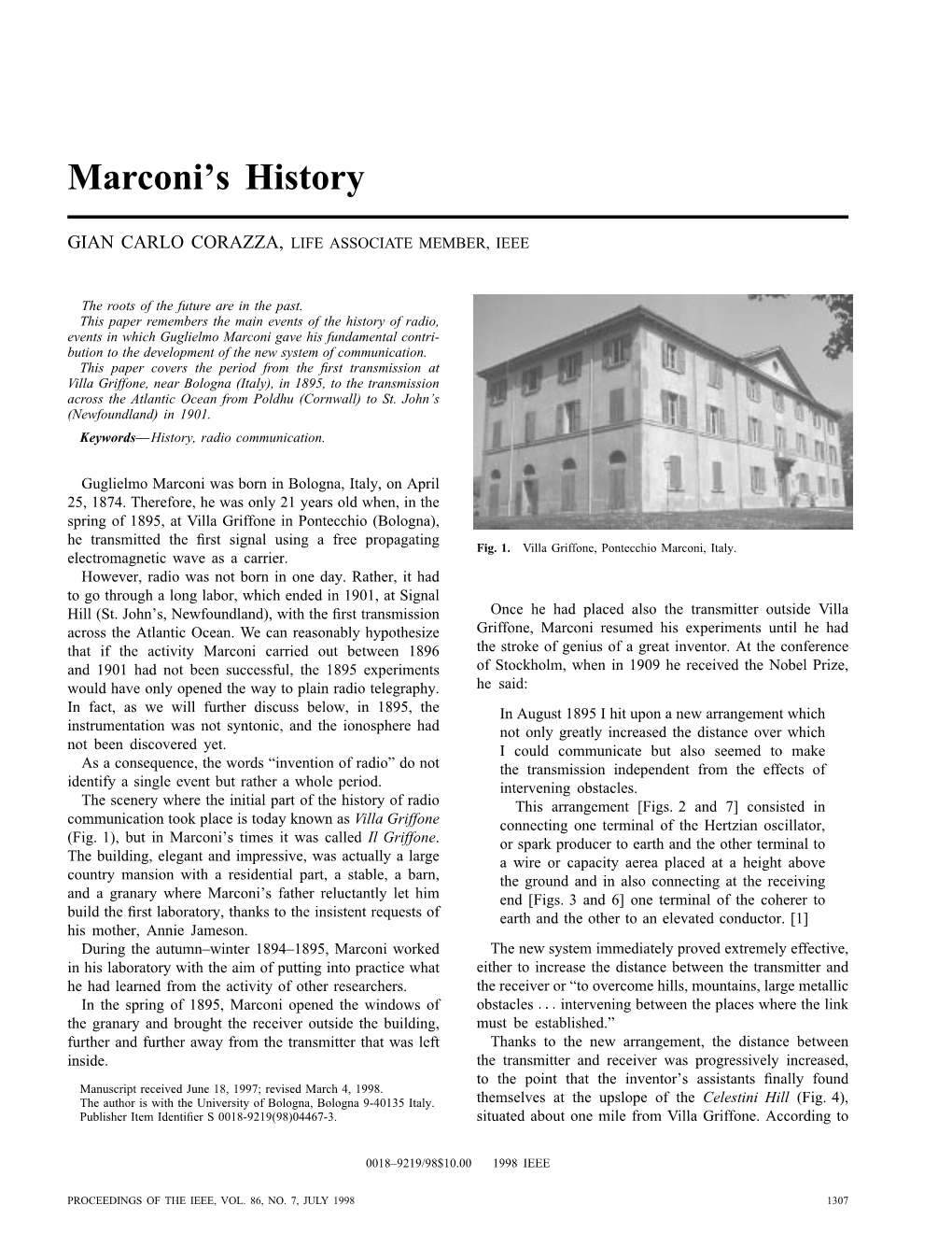 Marconi's History