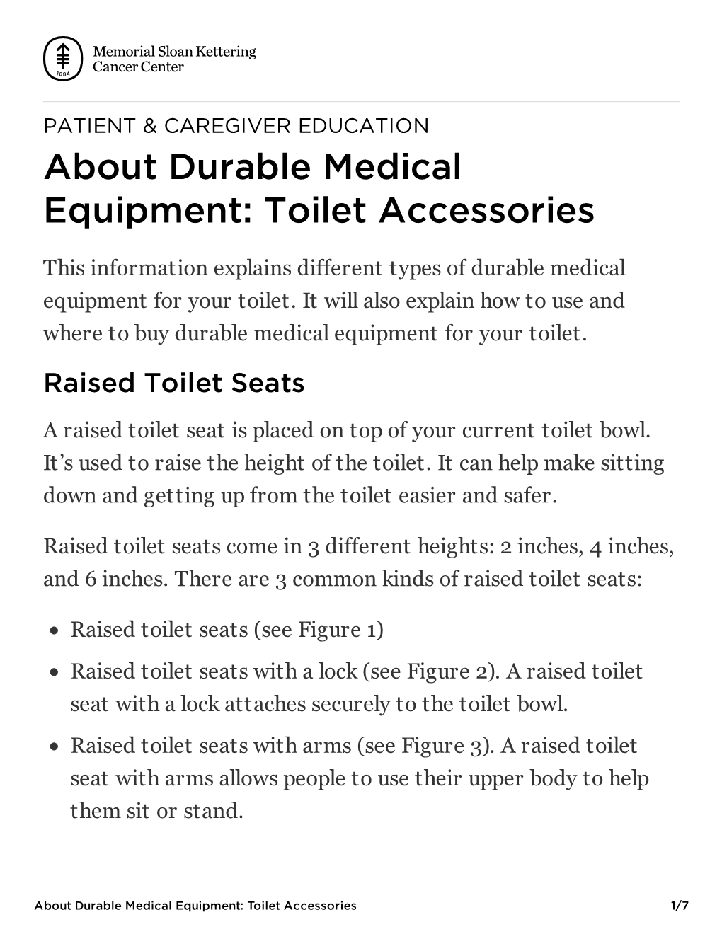 About Durable Medical Equipment: Toilet Accessories