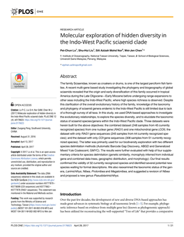 Molecular Exploration of Hidden Diversity in the Indo-West Pacific Sciaenid Clade