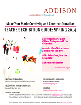 Teacher Exhibition Guide: Spring 2014