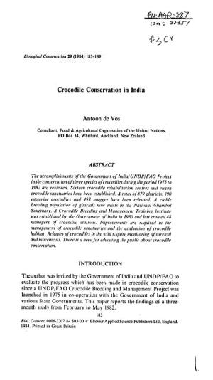 Crocodile Conservation in India