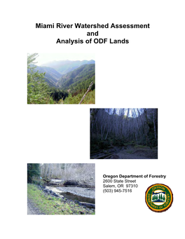 Miami River Watershed Assessment and Analysis of ODF Lands