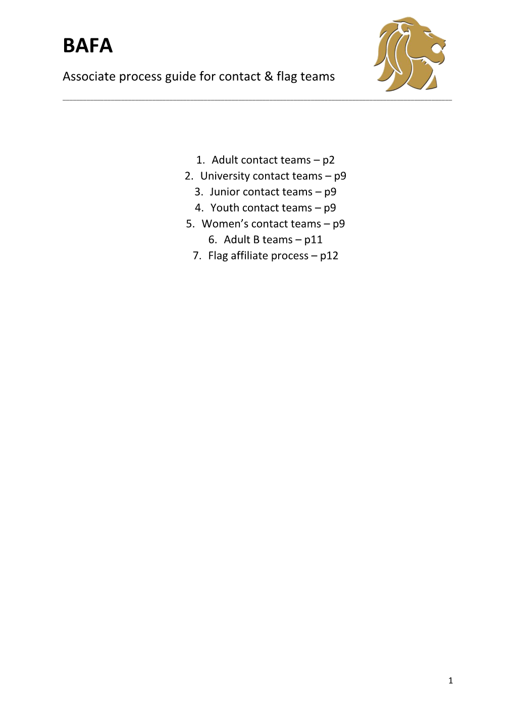 Associate Process Guide for Contact & Flag Teams