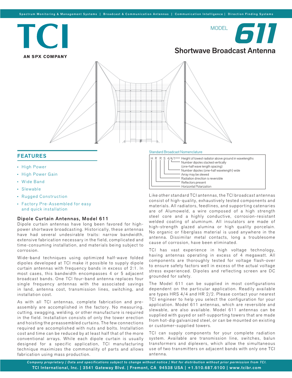 MODEL 611 Shortwave Broadcast Antenna