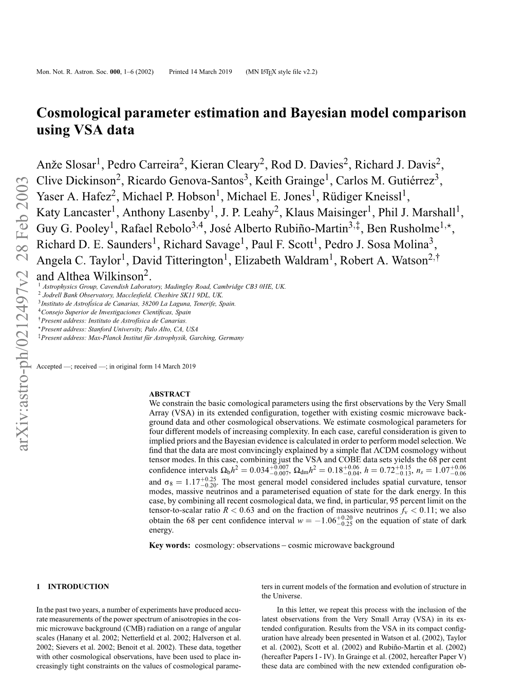 Cosmological Parameter Estimation and Bayesian Model Comparison 3