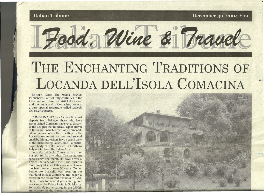 The Enchanting Traditions of -Locanda Dell'isola Comacina