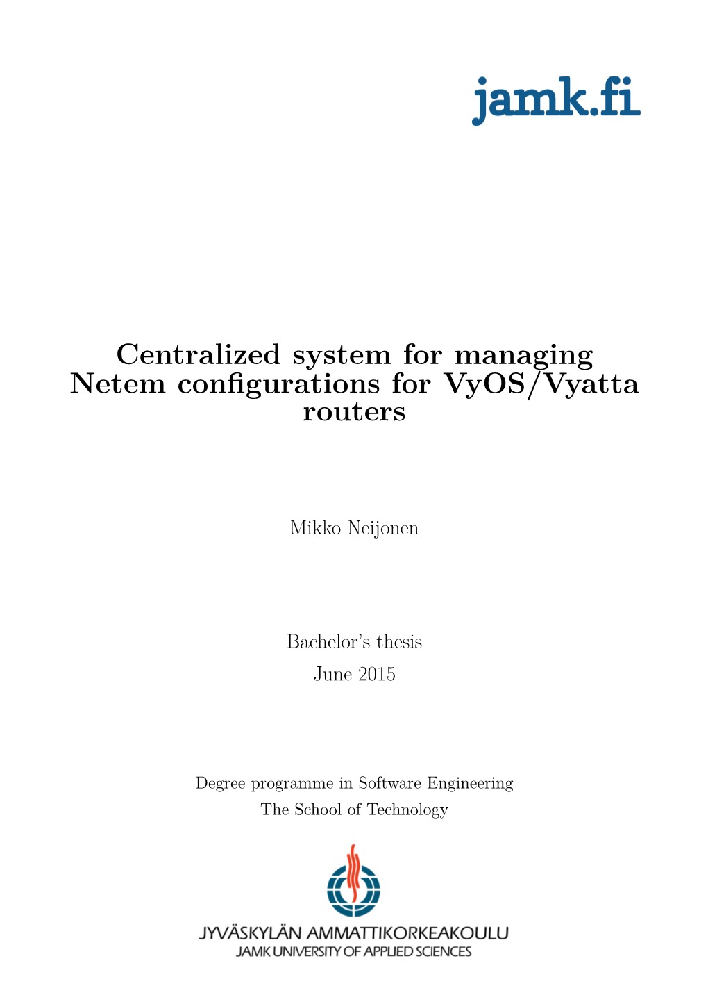 Centralized System for Managing Netem Configurations for Vyos/Vyatta Routers