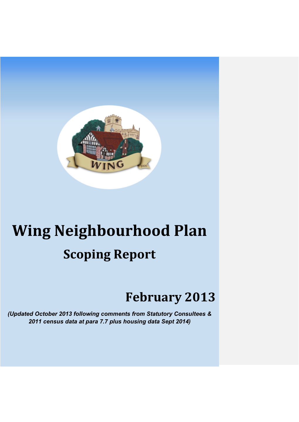 Wing Neighbourhood Plan Sustainability Appraisal Scoping