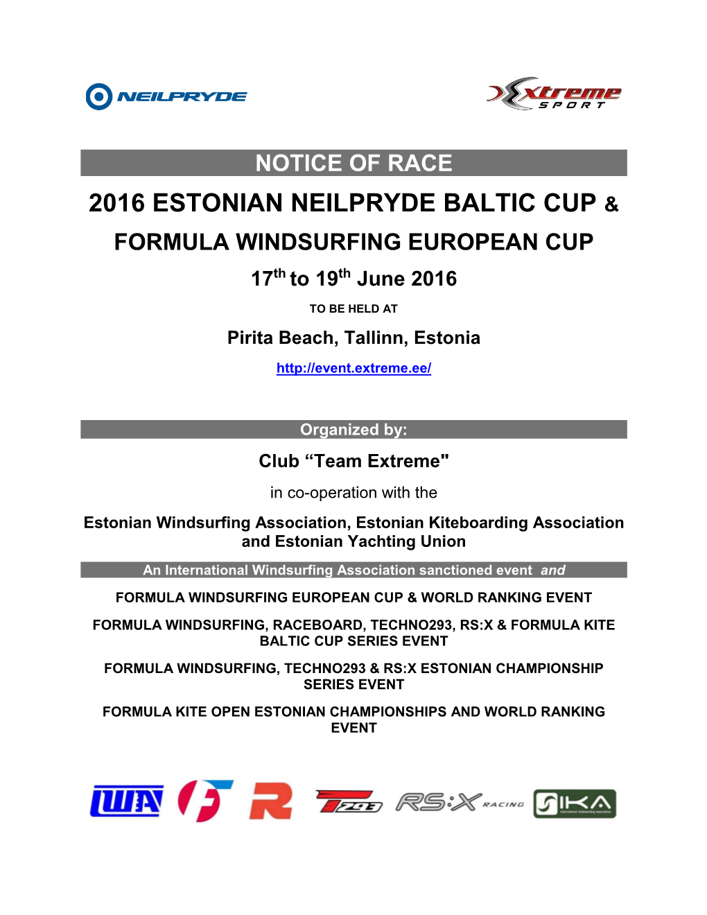 2016 Estonian Neilpryde Baltic Cup &