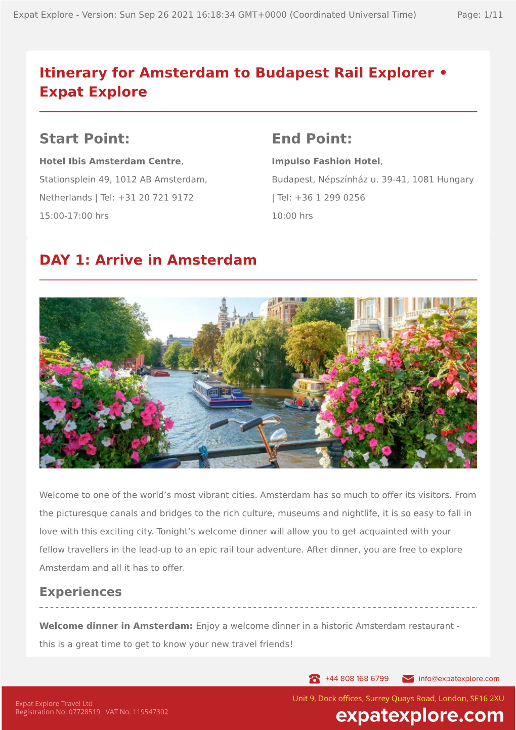 Arrive in Amsterdam Itinerary for Amsterdam To