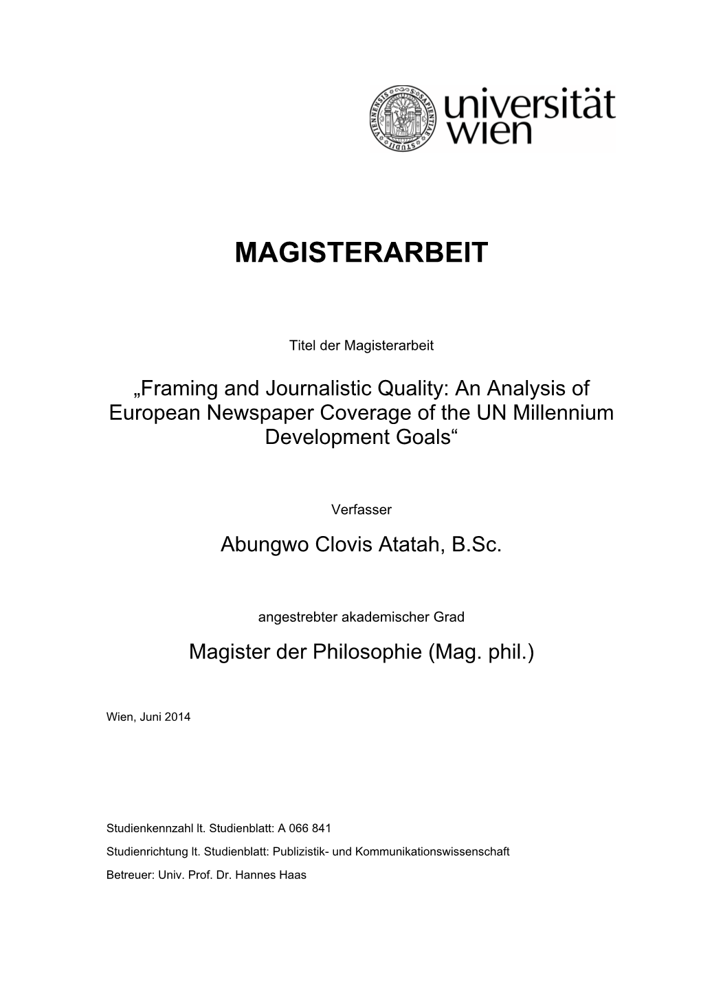 Magisterarbeit