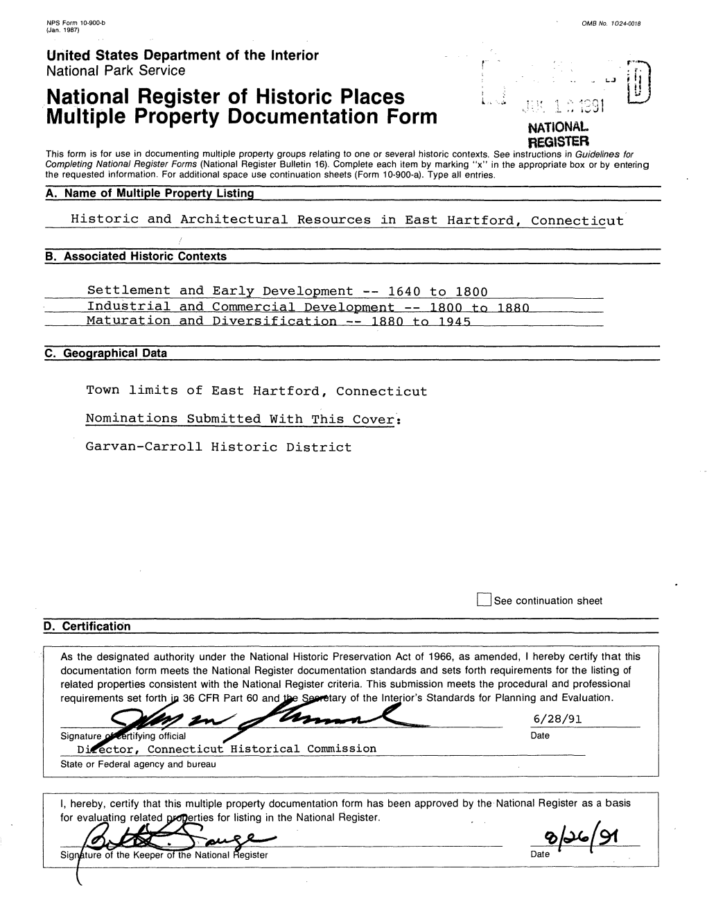 Continuation Sheet ^ East Hartford, CT