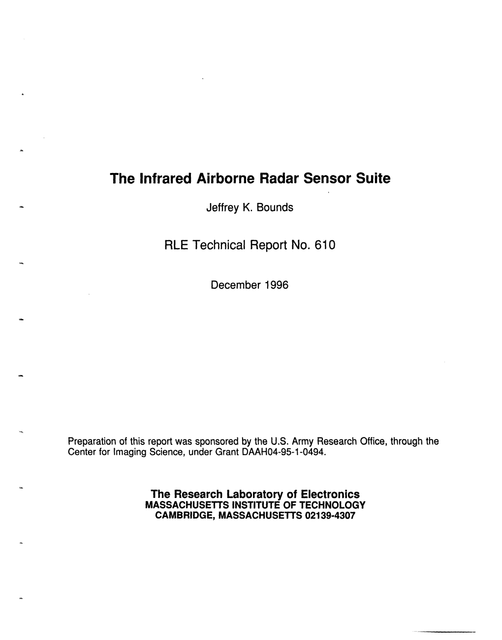 The Infrared Airborne Radar Sensor Suite