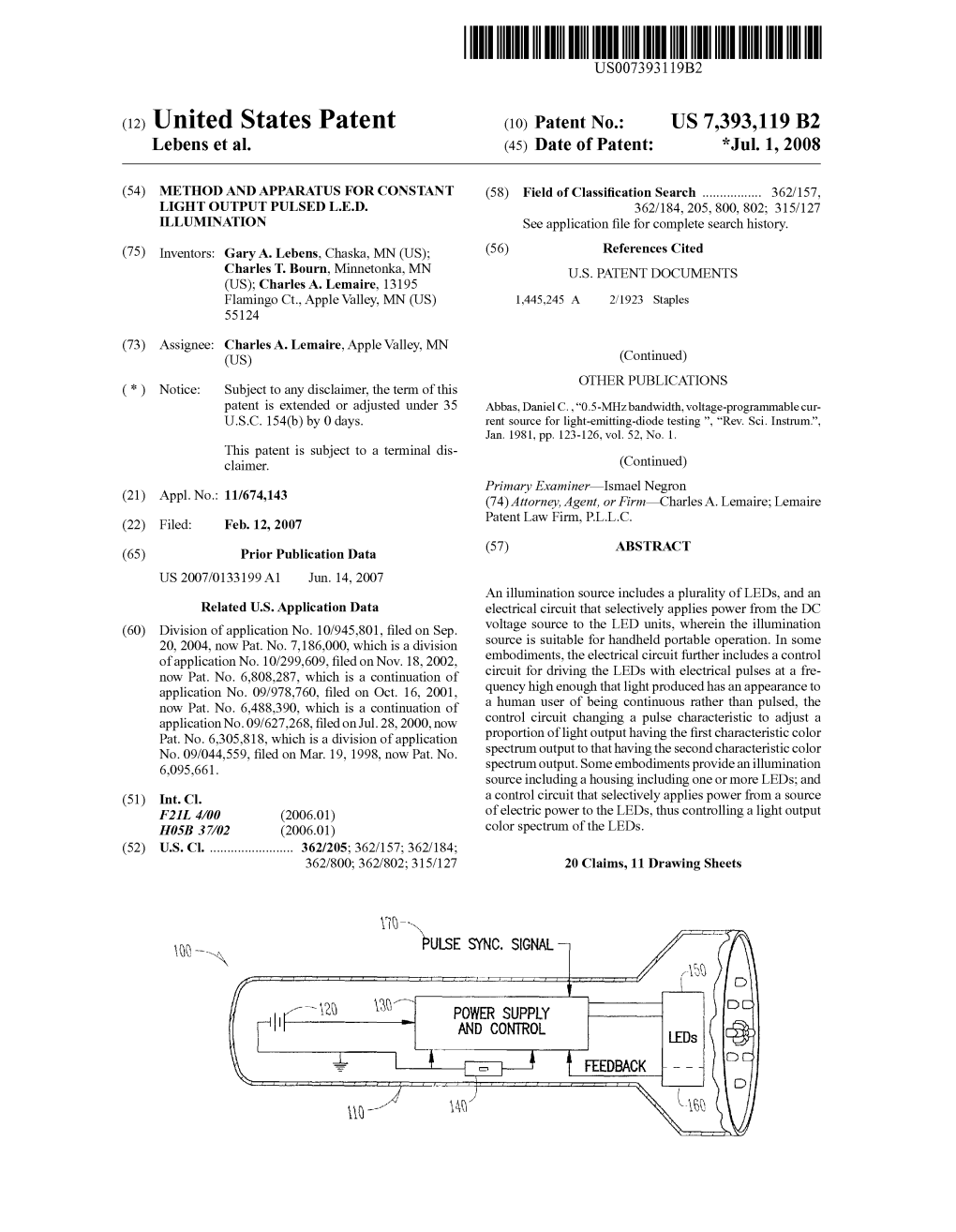 (12) United States Patent (10) Patent No.: US 7,393,119 B2 Lebens Et Al