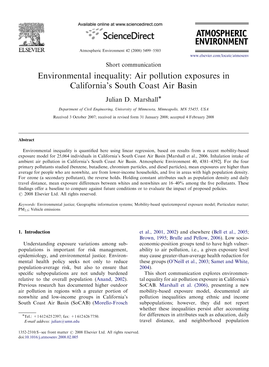 Air Pollution Exposures in California's South Coast Air Basin