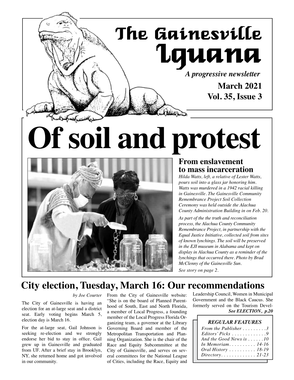 Of Soil and Protest from Enslavement to Mass Incarceration Hilda Watts, Left, a Relative of Lester Watts, Pours Soil Into a Glass Jar Honoring Him