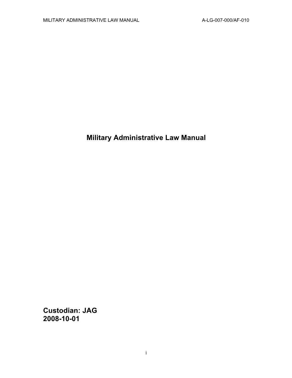 Canadian Armed Forces Military Administrative Law Manual