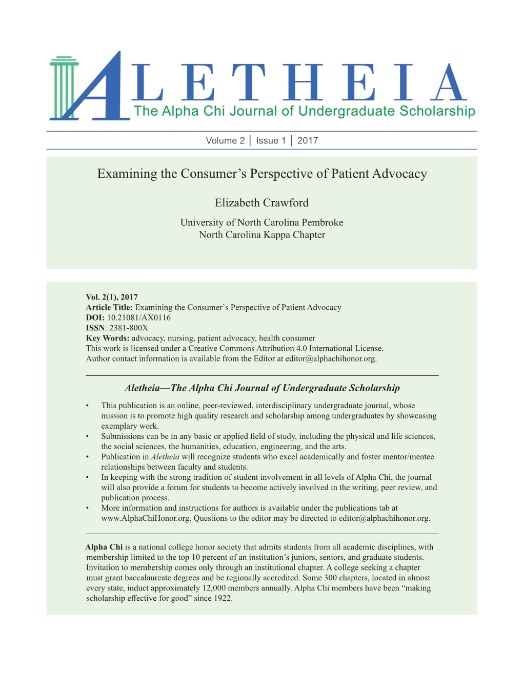 Examining the Consumer's Perspective of Patient Advocacy