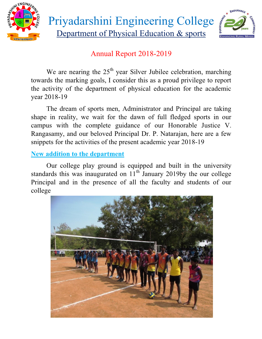 Physical Education Annual Report