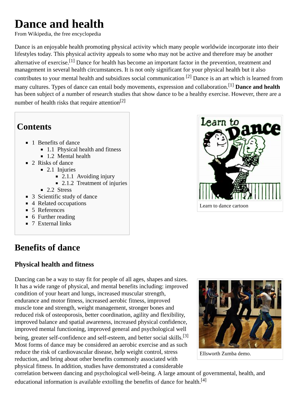 Dance and Health from Wikipedia, the Free Encyclopedia