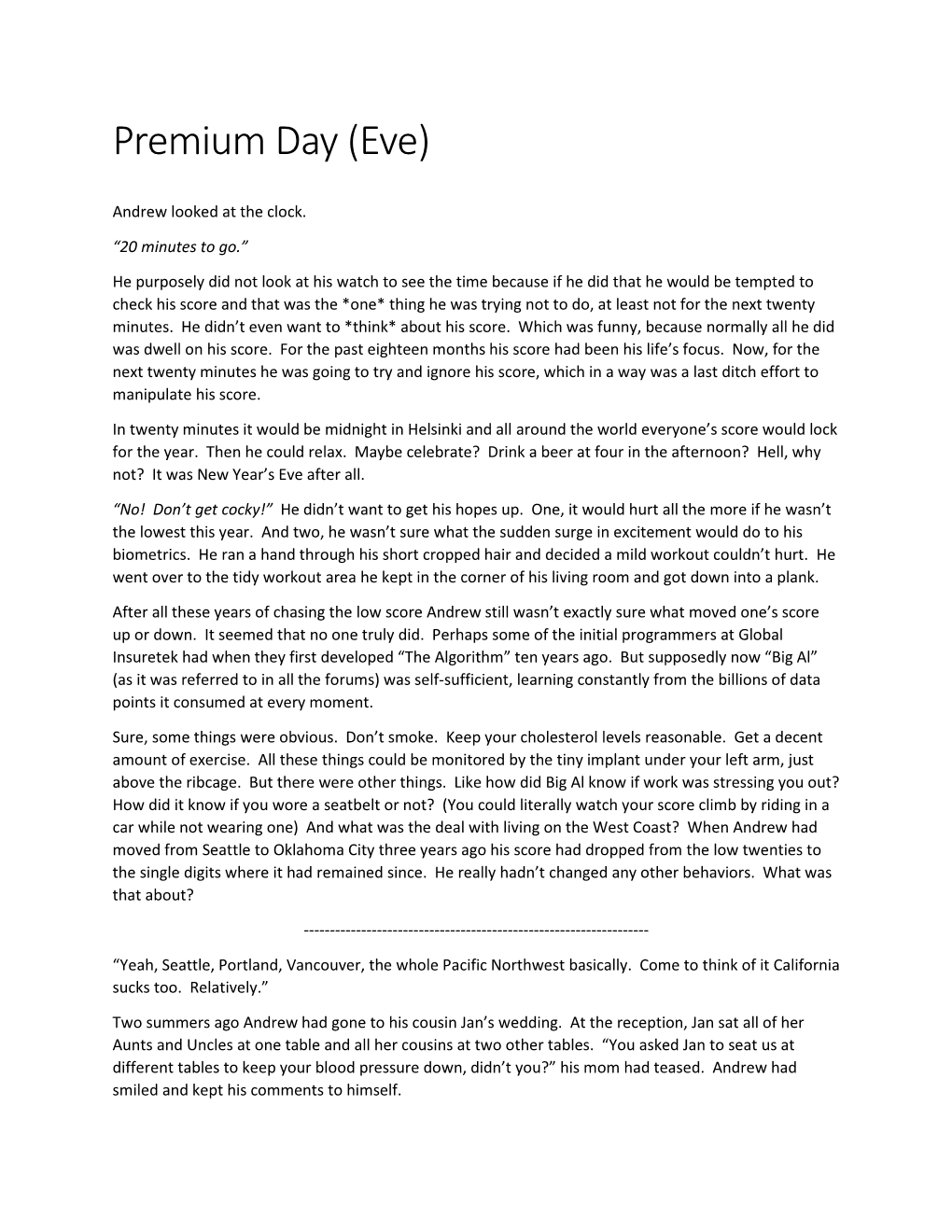 Premium Day (Eve)