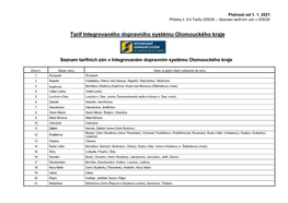 Tarif Integrovaného Dopravního Systému Olomouckého Kraje