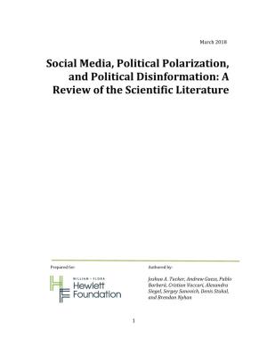 Social Media, Political Polarization, and Political Disinformation: a Review of the Scientific Literature