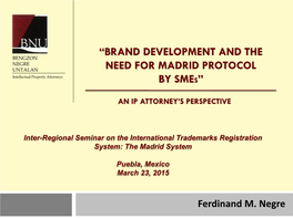 “Brand Development and the Need for Madrid Protocol by Smes”