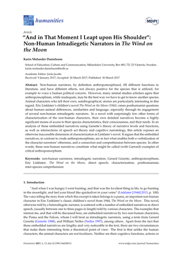 Non-Human Intradiegetic Narrators in the Wind on the Moon