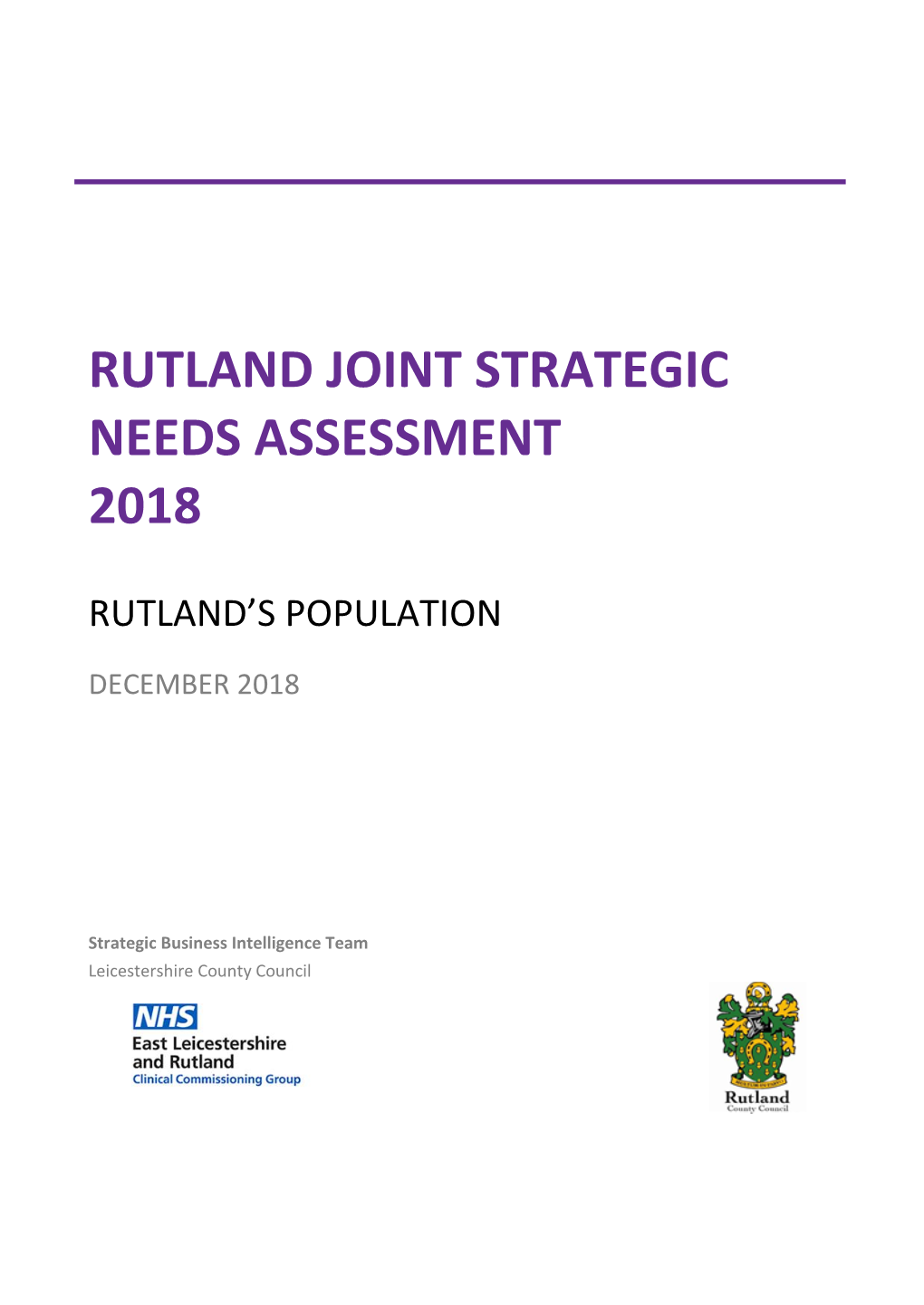 Rutland Joint Strategic Needs Assessment 2018