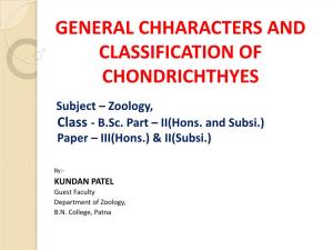 General Chharacters and Classification of Chondrichthyes