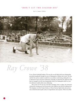 Ray Crowe ’38 It Was a Hoosier Basketball Tradition