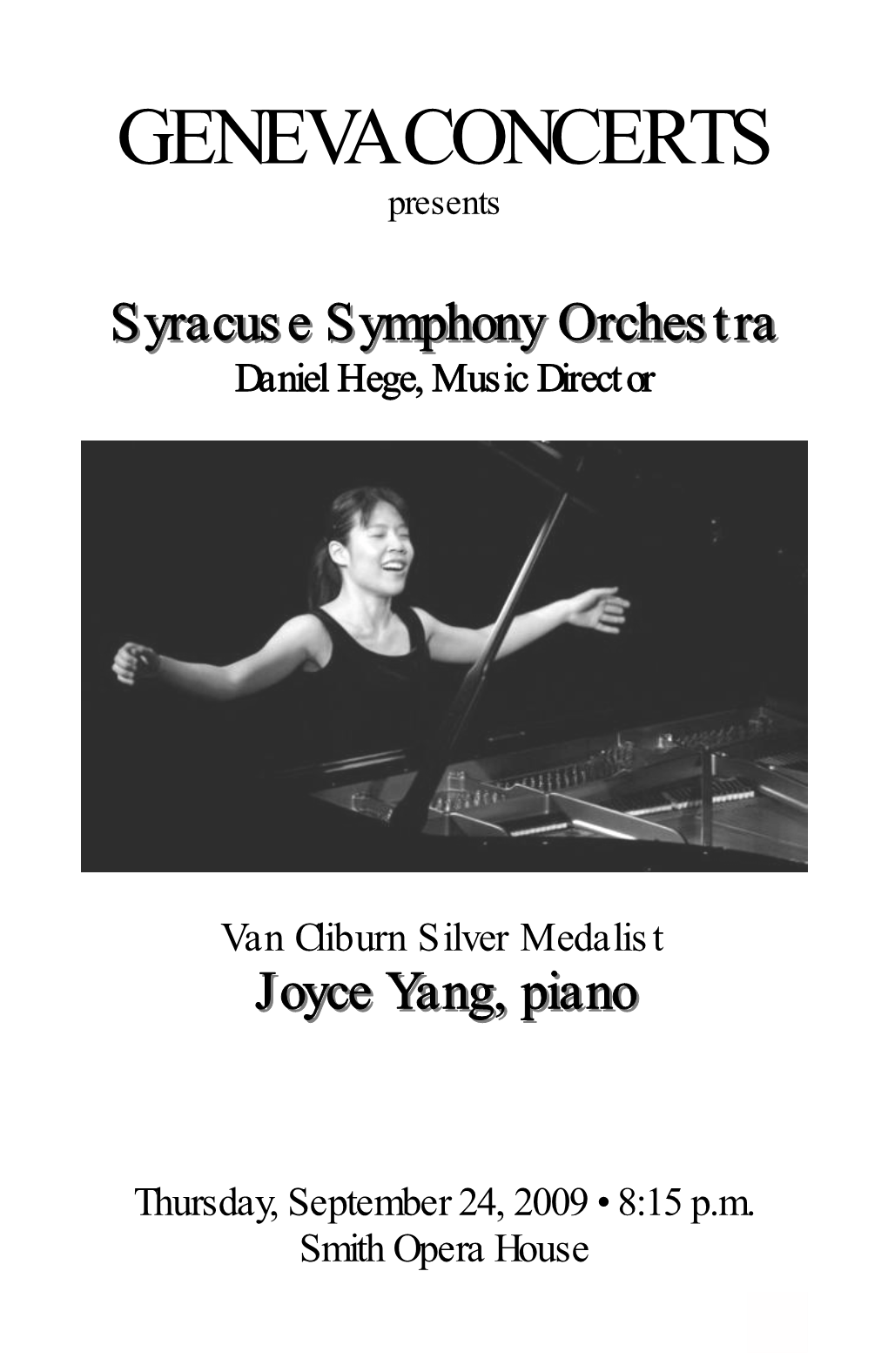 SYRACUSE SYMPHONY ORCHESTRA Daniel Hege, Music Director