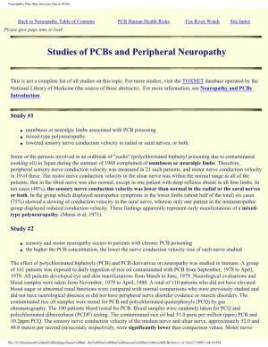 Pcbs and Peripheral Neuropathy