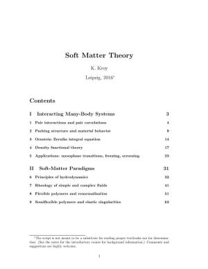 Soft Matter Theory