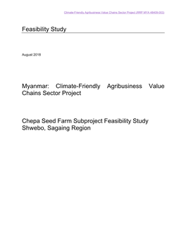 Feasibility Study: Chepa Seed Farm Subproject, Shwebo, Sagaing Region