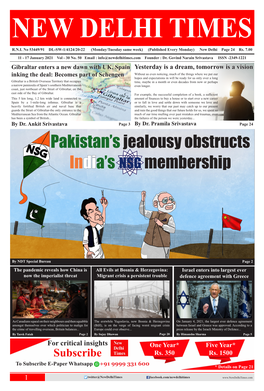 Pakistan'sjealousy Obstructs Indidia's A's