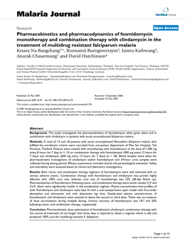 Pharmacokinetics and Pharmacodynamics Of