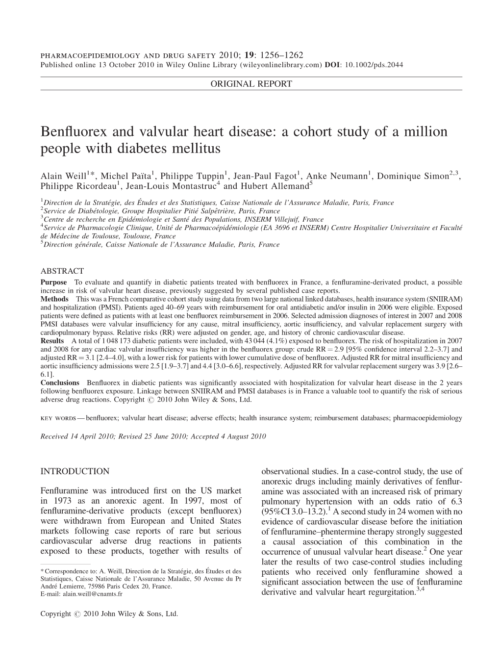 Benfluorex and Valvular Heart Disease: a Cohort Study of a Million