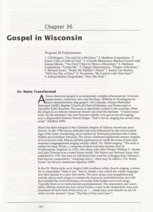 Gospel in Wisconsin