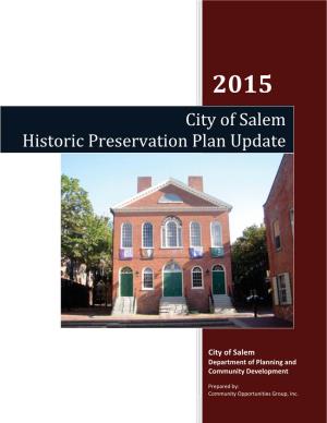 City of Salem Historic Preservation Plan Update