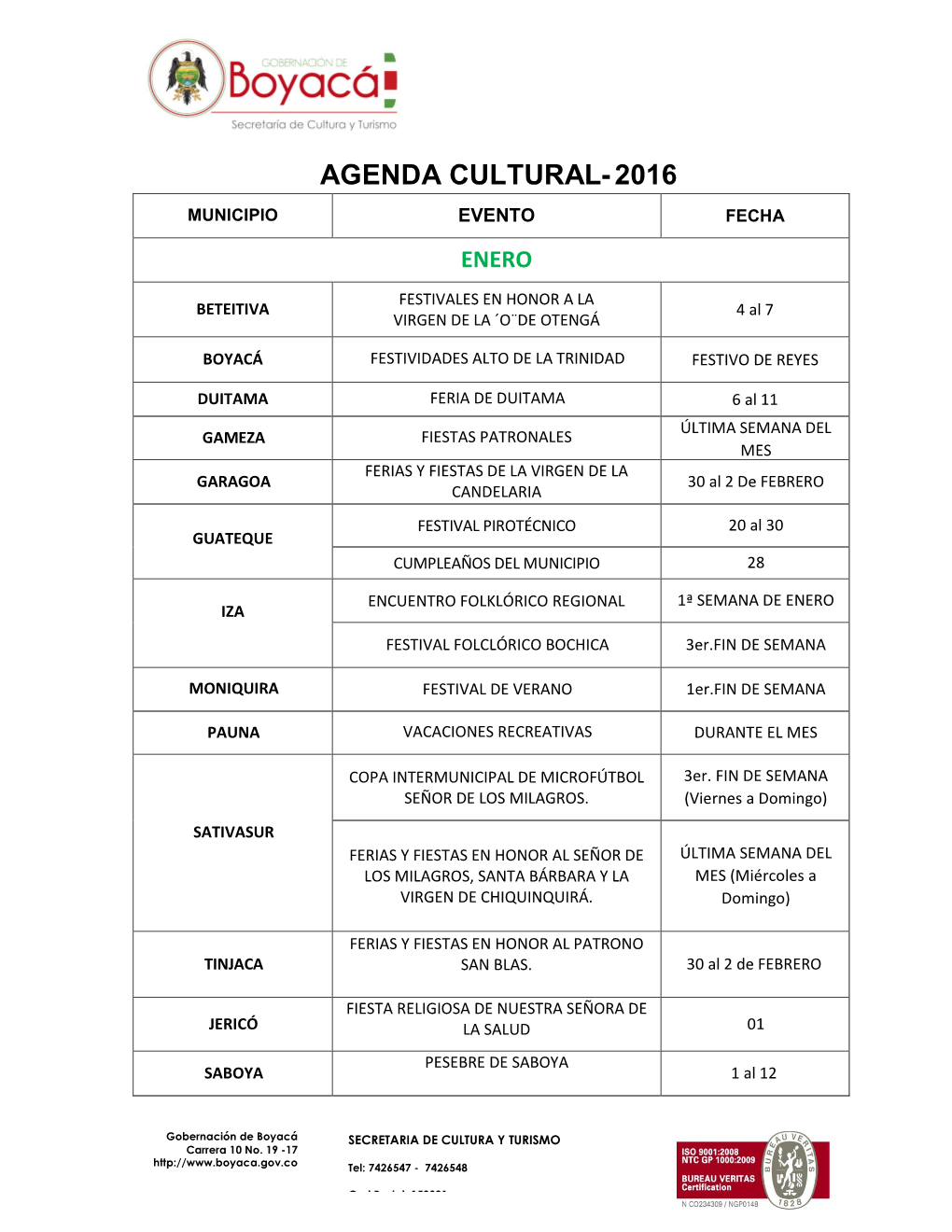 Agenda Cultural-2016